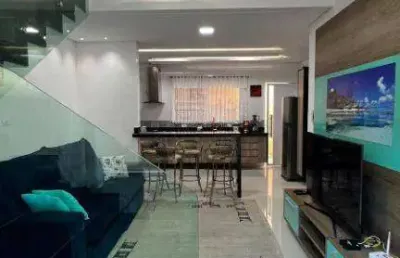 Sobrado com 3 dormitórios à venda, 84 m² por r$ 468.000,00 - caiçara - praia grande/sp