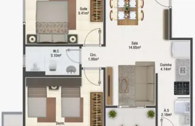 Apartamento com 2 quartos à venda na Rua Mirim, 345, Vila Mirim, Praia Grande