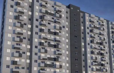 Kz santos | construtora kazzas | construção | 42 metros | 02 dormitórios | com varanda | 01 vaga