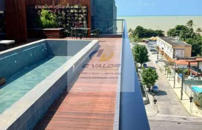 Vendo apartamento, porteira fechada, vista mar, com 53 m², 2 suítes, sala p/ 2 ambientes e 1 vaga