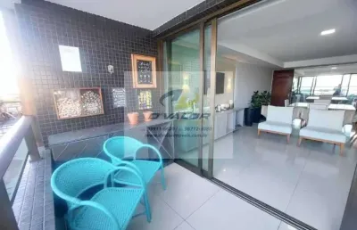 Vendo apartamento mobiliado de 147m², 3 quartos(sendo todos suítes) + dce, 02 vagas de garagem