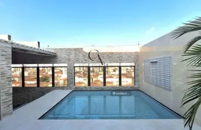 Oportunidade! cobertura duplex - 3 dorm, 240m², 2 vagas, piscina ,  boqueirão , santos- sp