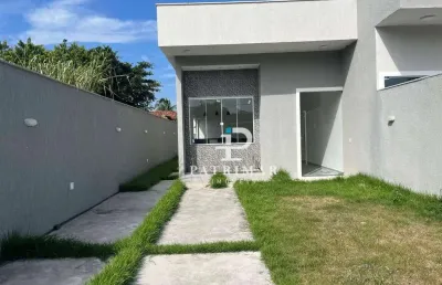 Casa com 3 quartos, sendo 1 suíte, área gourmet e quintal à venda, 106 m² por r$ 490.000 - são bento da lagoa - maricá/rj