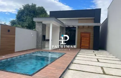Casa com 3 quartos, piscina e área gourmet   à venda, 165 m² por r$ 830.000 - jardim atlântico oeste (itaipuaçu) - maricá/rj