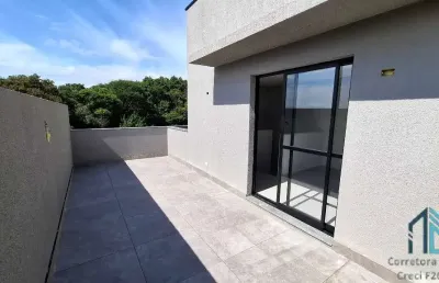 Sobrado novo, 02 suítes, terraço aberto e ático no santa cândida em curitiba pr