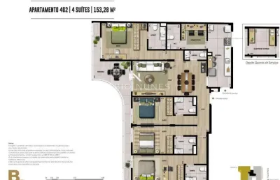 Apartamento com 4 quartos, 153,28m², à venda em rio de janeiro, botafogo