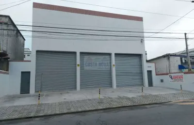 Galpão para locação de 745m² com mezanino localizado no parque são vicente, em são vicente