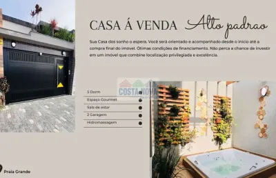 Casa geminada de alto padrão com 3 quartos, sendo 2 suítes, 4 banheiros e 2 vagas para  garagem