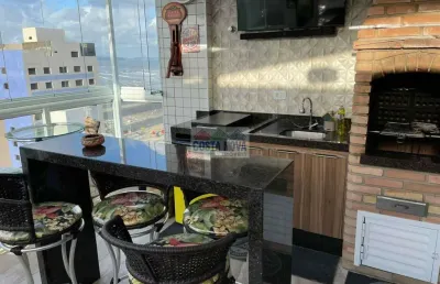 Cobertura duplex com 3 suítes, 4 banheiros, 2 vagas, de frente para o mar