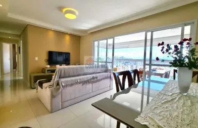 Apartamento 111m², 3 quartos, 1 suíte, 2 vagas, varanda e churrasqueira, vista livre, ponta da praia