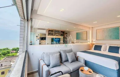 Apartamento com 1 dormitório para alugar, 22 m² por r$ 5.000,00/mês - aparecida - santos/sp