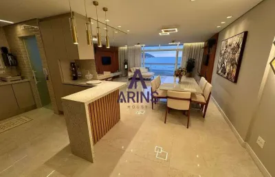 Apartamento frente mar a venda com 127m², 3 quartos no gonzaga - santos - sp