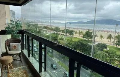 Apartamento frente mar a venda com 107m², 3 quartos, 2 vagas na pompéia -santos