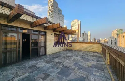 Cobertura duplex a venda com 495m², 4 quartos, 3 vagas na vila rica-santos/sp