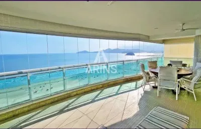 Apartamento a venda com 475m² 4 suítes 5 vagas frente mar - gonzaga em santos/sp