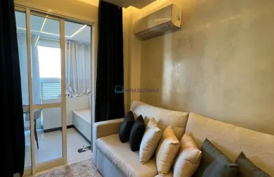 Apartamento studio à venda no brooklin, mobiliado, 43m²