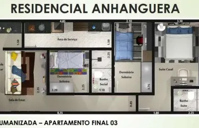 Apartamento com 3 quartos à venda na Rua Anhangüera, --, Vila Curuçá, Santo André