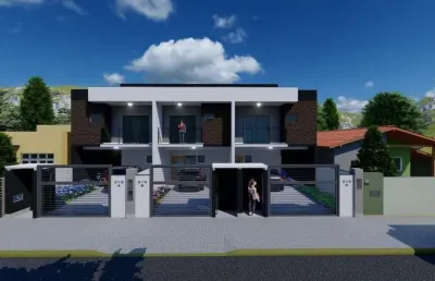 Sobrado geminado no iririú com 3 quartos para venda, 133 m²