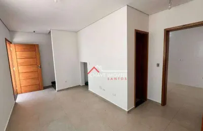 Sobrado novo com 2 dormitórios à venda, 78 m² por r$ 750.000 - aparecida - santos/sp