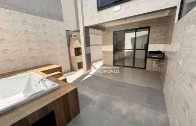 Sobrado novo com 3 dormitórios e espaço gourmet à venda, 123 m² por r$ 1.650.000 - boqueirão - santos/sp