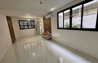 Sobrado isolado porteira fechada, com 3 dormitórios, recém construído, à venda, 123 m² por r$ 1.800,000,00 - boqueirão - santos/sp