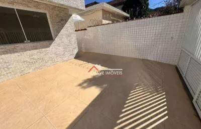 Casa nova com 3 dormitórios suítes, à venda, 135 m² por r$ 850.000 - marapé - santos/sp