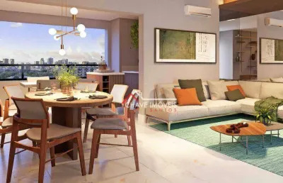 Apartamento 96m2, 2 dormitórios (2 suítes), 1 vaga de garagem, no embaré - santos/sp