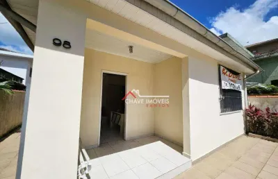 Casa comercial com 150 m2, 3 salas e 3 vagas de garagem, na ponta da praia - santos/sp