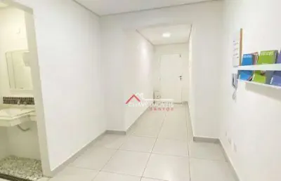Conjunto comercial para locação no macuco em santos  / sp com 4 salas, copa e 1 vaga demarcada