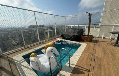 Cobertura com 4 dormitórios à venda, 400 m² por r$ 6.900.000,00 - ponta da praia - santos/sp