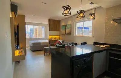 Apartamento com 1 dormitório, 45 m² - venda por r$ 690.000,00 ou aluguel por r$ 5.200,00/mês - gonzaga - santos/sp