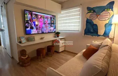 Apartamento na quadra da praia com 1 dormitório à venda, 47m² por r$ 395.000 - ponta da praia - santos/sp