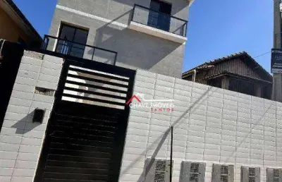Sobrado duplex em villagecom 94,74m² úteis, localizado no macuco em santos;