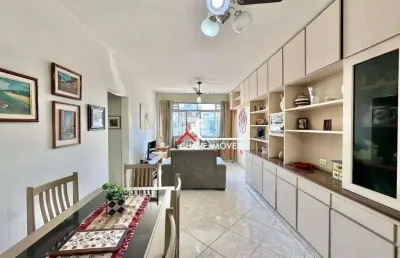 Apartamento 90m² com vista parcial para o mar na ponta da praia em santos