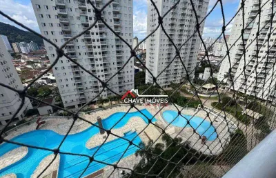 Apartamento acquaplay com 2 dormitórios para alugar, 62 m² por r$ 4.100/mês - marapé - santos/sp