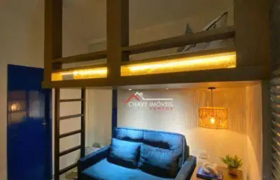 Kitnet com 1 dormitório, 28 m² - venda por r$ 305.000,00 ou aluguel por r$ 2.800,02/mês - embaré - santos/sp