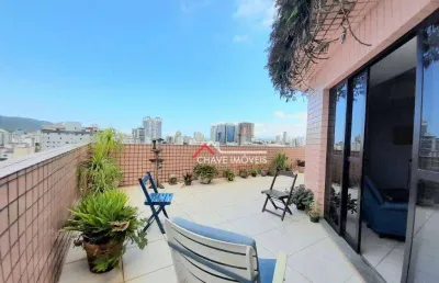 Cobertura com 2 dormitórios à venda, 152 m² por r$ 650.000,00 - aparecida - santos/sp