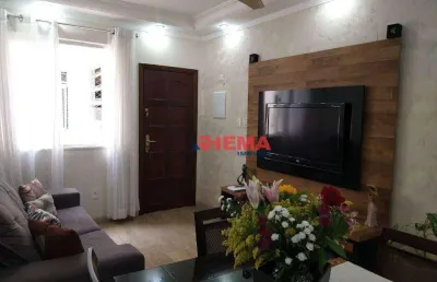 Apartamento reformado com dois dormitórios à venda  - 74m² -  bairro aparecida - santos/sp