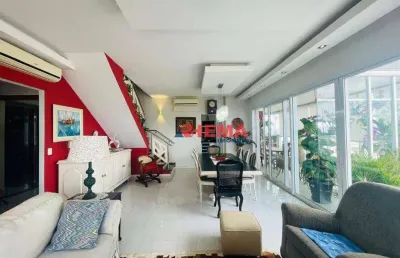 Apartamento duplex com 3 dormitórios à venda, 200 m² por r$ 4.990.000,00 - embaré - santos/sp