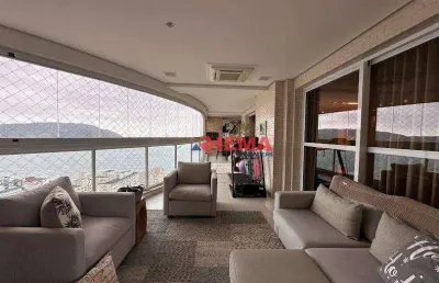 Apartamento com 3 dormitórios à venda, 204 m² por r$ 3.800.000,00 - embaré - santos/sp