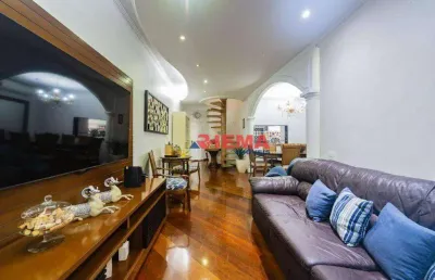 Cobertura com 3 dormitórios à venda, 195 m² por r$ 1.300.000,00 - aparecida - santos/sp