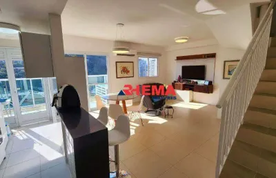 Apartamento duplex com 2 dormitórios à venda, 87 m² por r$ 900.000,00 - josé menino - santos/sp