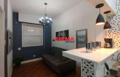 Apartamento com 1 dormitório à venda, 40 m² por r$ 350.000,00 - embaré - santos/sp