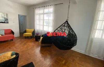 Apartamento com 2 dormitórios para alugar, 95 m² por r$ 7.000,01/ano - gonzaga - santos/sp