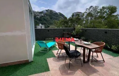 Apartamento garden com 2 dormitórios para alugar, 124 m² por r$ 9.500,00/mês - josé menino - santos/sp