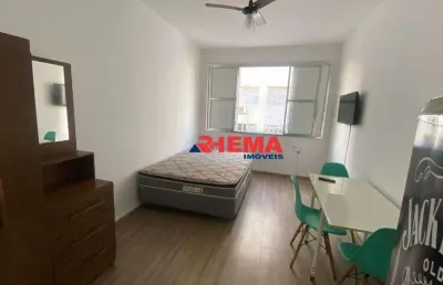 Kitnet para alugar, 28 m² por r$ 2.100/mês - josé menino - santos/sp