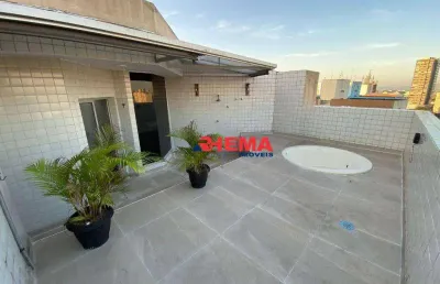 Cobertura 3 dormitórios para alugar, 119 m² por r$ 6.200/ano - encruzilhada - santos/sp