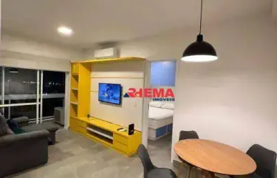Apartamento com 1 dormitório para alugar, 47 m² por r$ 4.900,01/mês - boqueirão - santos/sp
