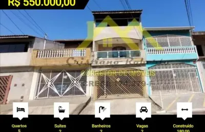 Casa para venda em guarulhos, residencial cerconi, 5 dormitórios, 2 suítes, 2 banheiros, 2 vagas
