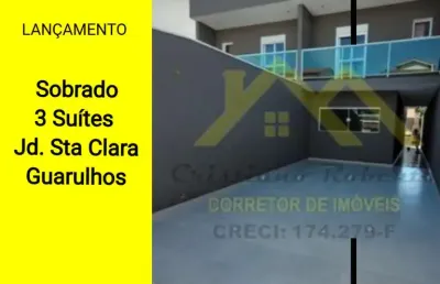 Sobrado para venda em guarulhos, jardim santa clara, 3 dormitórios, 3 suítes, 1 banheiro, 4 vagas
